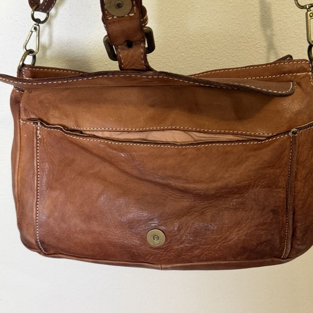 Costanza Rota Y2K Italian Leather Crossbody Bag Cognac Brown Studded Purse - Picture 6 of 10